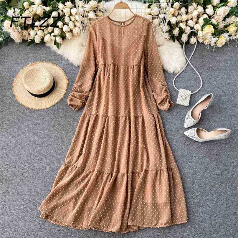Women Bohemian Long Robe Fashion Spring Summer Sleeve Chiffon Dot Loose Overisize Dresses Ladies Elegant Dress Vestidos 210525, Apricot
Women Bohemian Long Robe Fashion Spring Summer Sleeve Chiffon Dot Loose Overisize Dresses Ladies Elegant Dress Vestidos 210525, Apricot