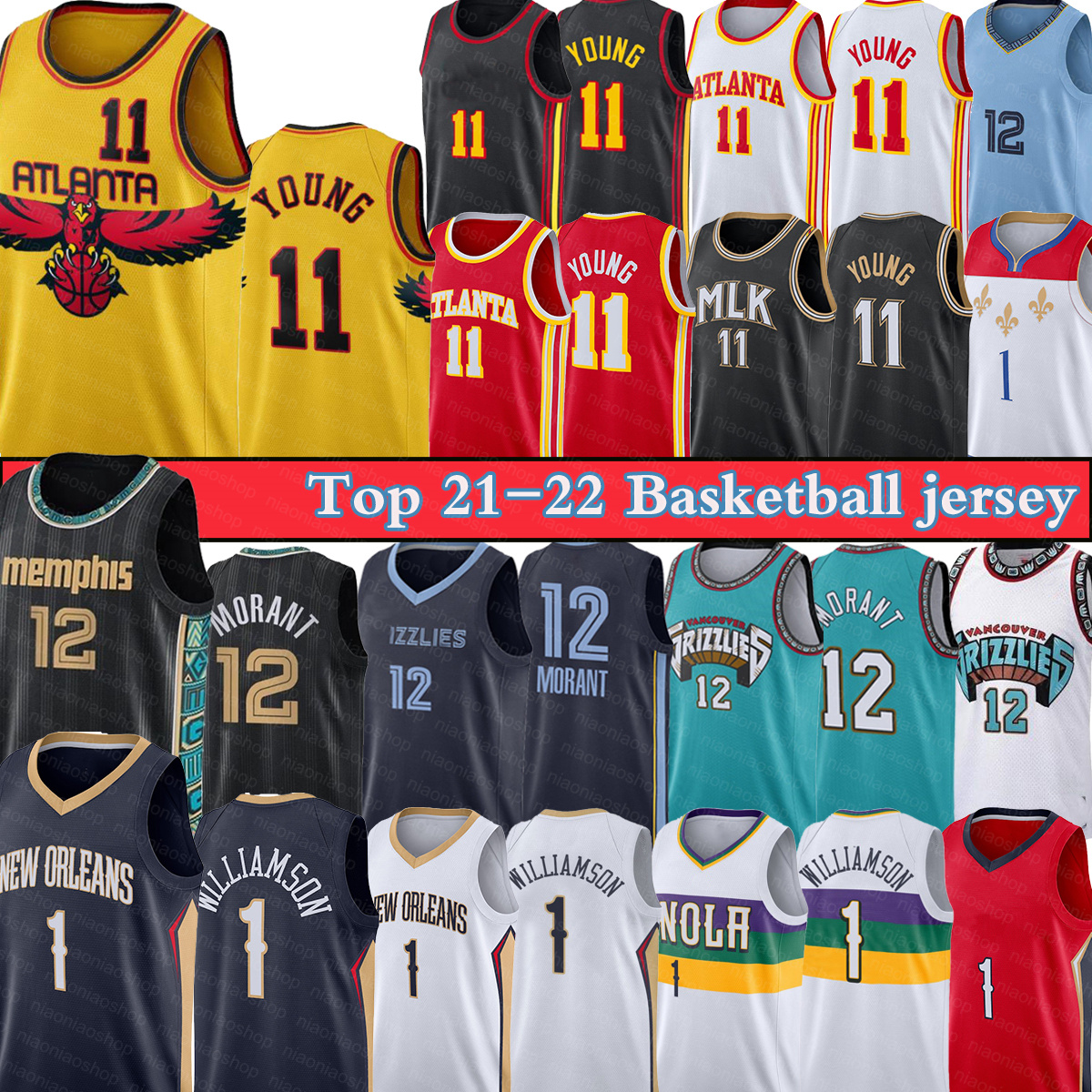 Zion 1 Williamson Basketball Jerseys Trae 11 Young Ja 12 Morant Jersey Camiseta baloncesto 75th Anniversary Atlanta Hawks Memphis Grizzlies Men 2022
Zion 1 Williamson Basketball Jerseys Trae 11 Young Ja 12 Morant Jersey Camiseta baloncesto 75th Anniversary Atlanta Hawks Memphis Grizzlies Men 2022