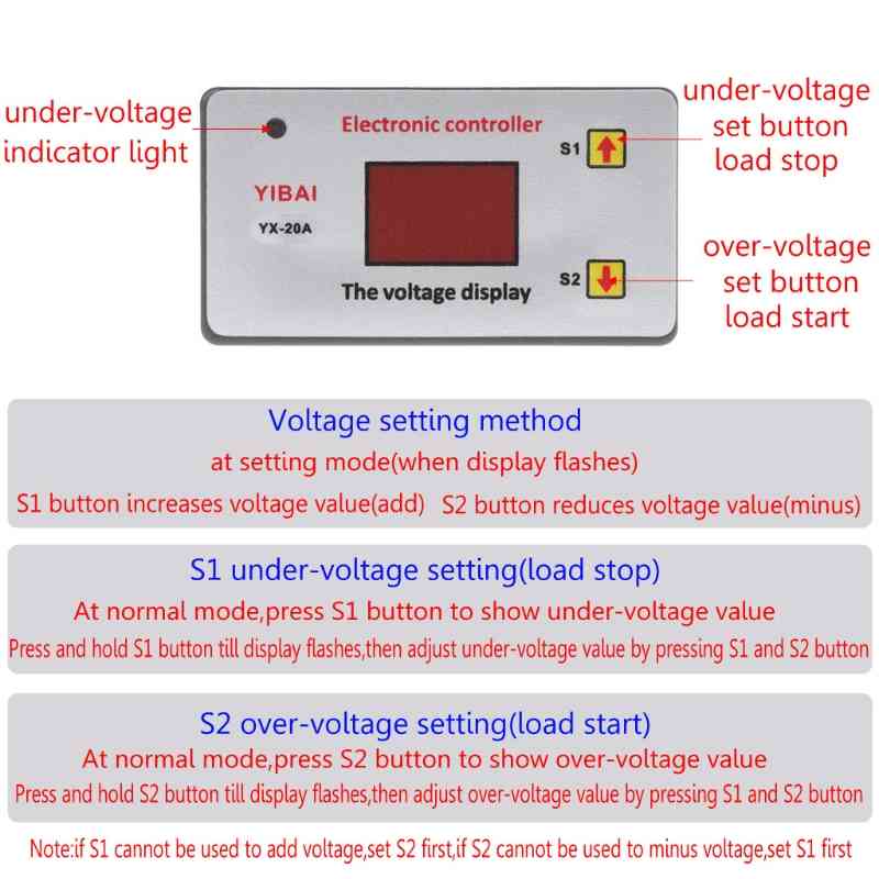 12V Battery Low voltage Cut Off Switch Protective Undervoltage Controller Dc 83XA