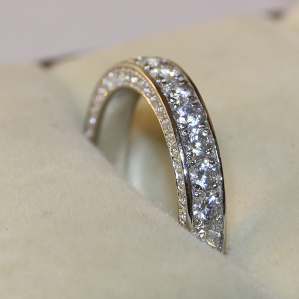 Handmade Promise Diamond ring 100 Real S925 Sterling Silver Engagement wedding band rings for women Bridal Finger Jewelry