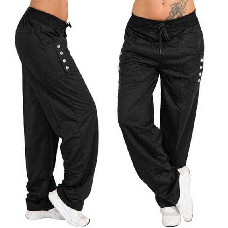 Spring Autumn Loose Casual Pants Women Black Gray Pantalones Mujer Pantalon Femme Jogger Trousers 211115