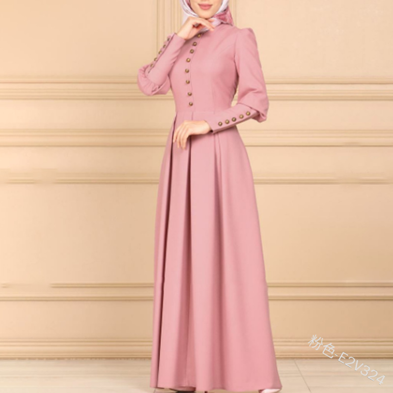 Eid Muslim Abaya Dress Women Button Elegant Moroccan Kaftan Djellaba Hijab Vestidos Islamic Clothing Ramadan Ropa Summer Abayas 
Eid Muslim Abaya Dress Women Button Elegant Moroccan Kaftan Djellaba Hijab Vestidos Islamic Clothing Ramadan Ropa Summer Abayas