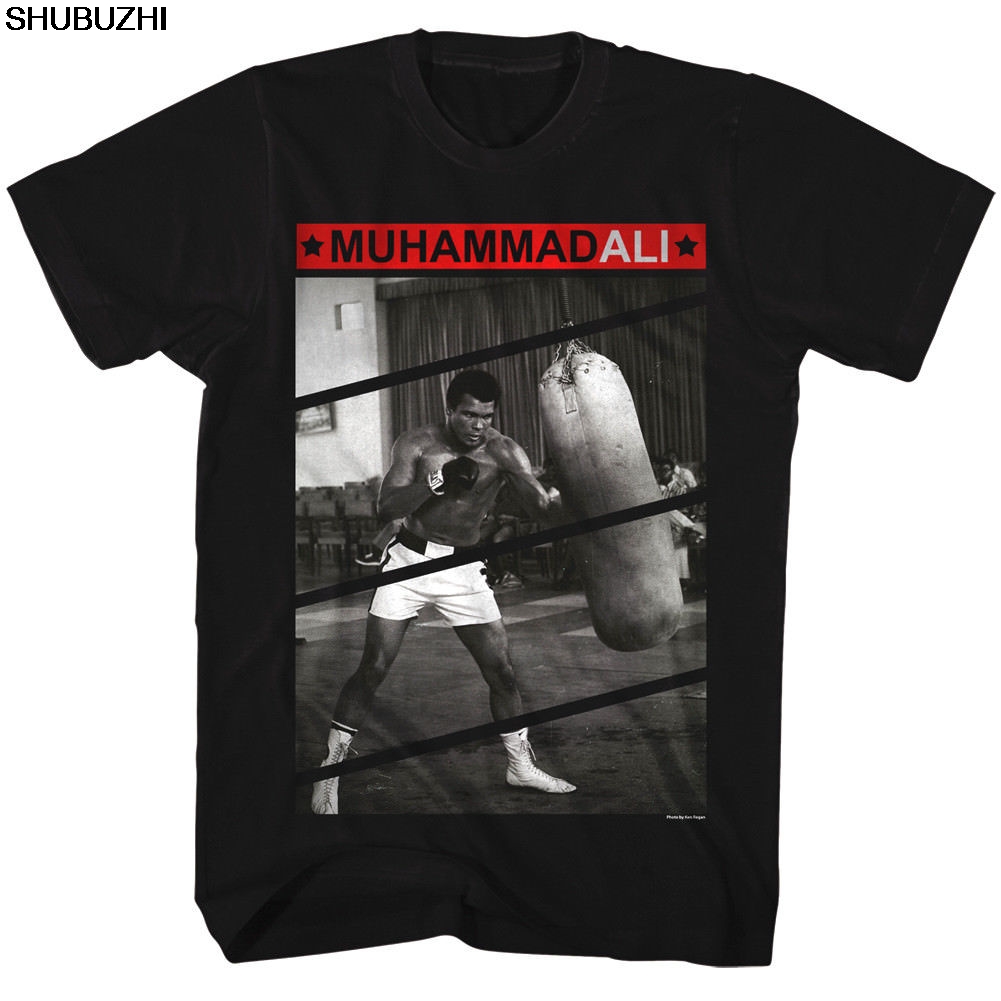 OFFICIAL Muhammad Ali Training Heavy Bag Men's T-shirt Boxing fashion brand top tees new cotton tshirt sbz1081, White;black
OFFICIAL Muhammad Ali Training Heavy Bag Men's T-shirt Boxing fashion brand top tees new cotton tshirt sbz1081, White;black