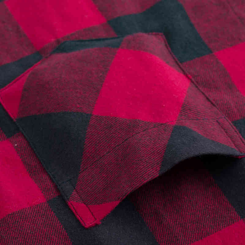 Men's Fashion 100% Cotton Brushed Flannel Shirts Single Pocket Long Sleeve Slim-fit Youthful Soft Casual Plaid Checkered Shirt 210410