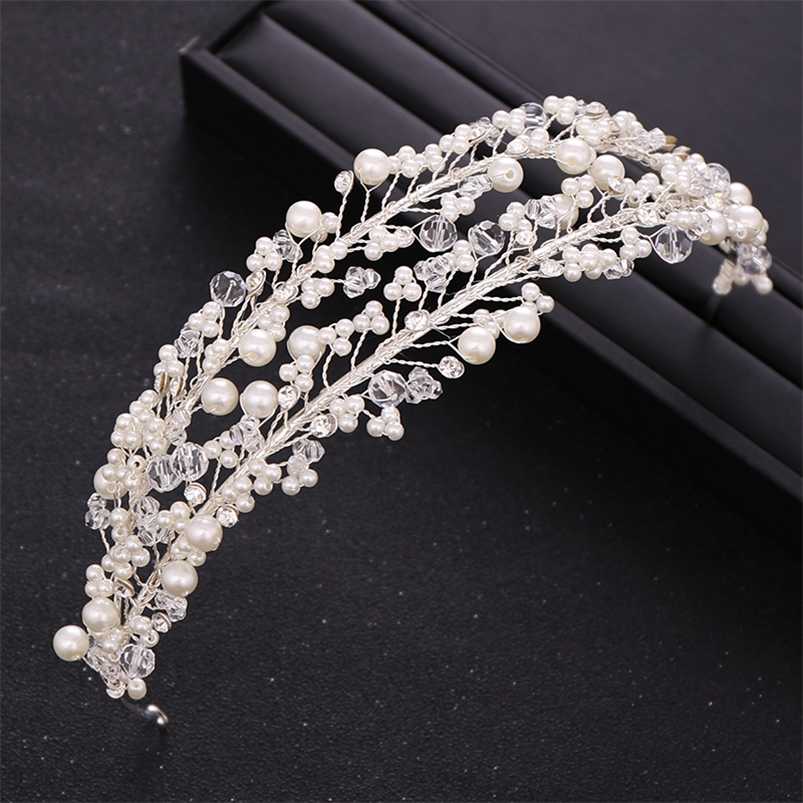 Trendy White Pearl Crystal Bride Hair Accessories Wedding Crown Headband Band Headdress Handmade 211109
Trendy White Pearl Crystal Bride Hair Accessories Wedding Crown Headband Band Headdress Handmade 211109
