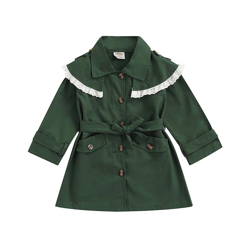 Coat Girls Casual Trench With Waistband, Dark Green Single-breasted Lace Hem Collared Long Jacket, 2-7 Years, Blue;gray
Coat Girls Casual Trench With Waistband, Dark Green Single-breasted Lace Hem Collared Long Jacket, 2-7 Years, Blue;gray