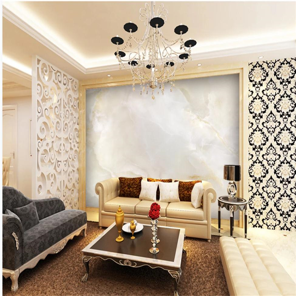 European modern minimalist jade slab background wall 3d murals wallpaper for living room