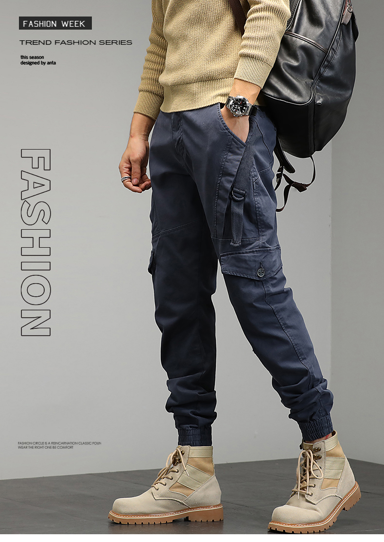 New Tactical Pants Men Multiple Pockets Tacitical Trousers Men Slim Fit Cargo Pants Fashion Solid Joggers 29-38