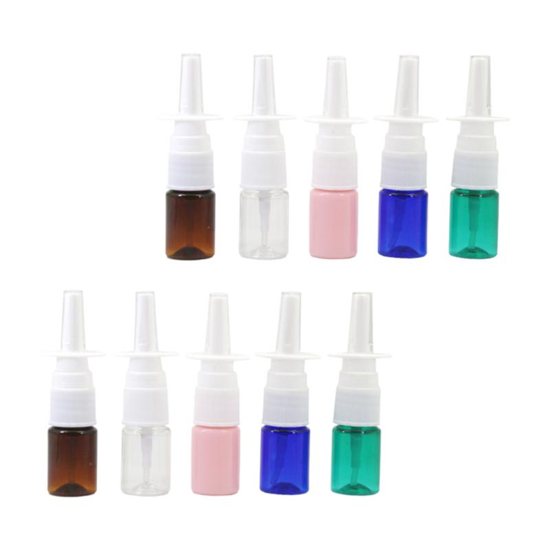 Storage Bottles & Jars 10Pcs 5ml Nasal Sprayer Refillable Empty Spray PET Bottle Makeup Liquid Subpackaging (Random Color)