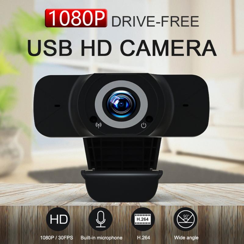 Webcams Full HD 1080p Webcam en direct Web Streaming Web Cam avec caméra d'ordinateur micro-intégré USB pour ordinateur portable Bureau grand ang