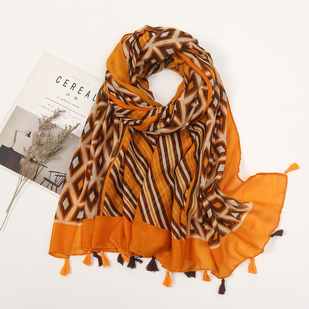 Scarves Spring and Autumn Geometric Rhombus Dual-Use Long Cotton Linen Feel Womens Summer Travel Vacation Sun Protection Beach Towel No. 4
Scarves Spring and Autumn Geometric Rhombus Dual-Use Long Cotton Linen Feel Womens Summer Travel Vacation Sun Protection Beach Towel No. 4