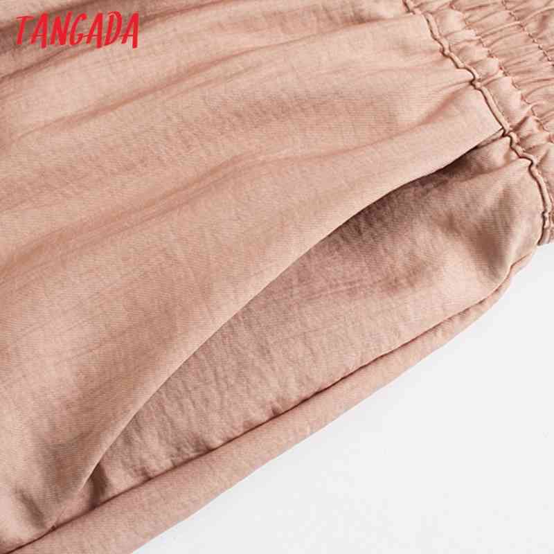 Woman Women Pink Cargo High Waist Pants Loose Trousers Joggers Female Sweatpants Streetwear 4N14 210416