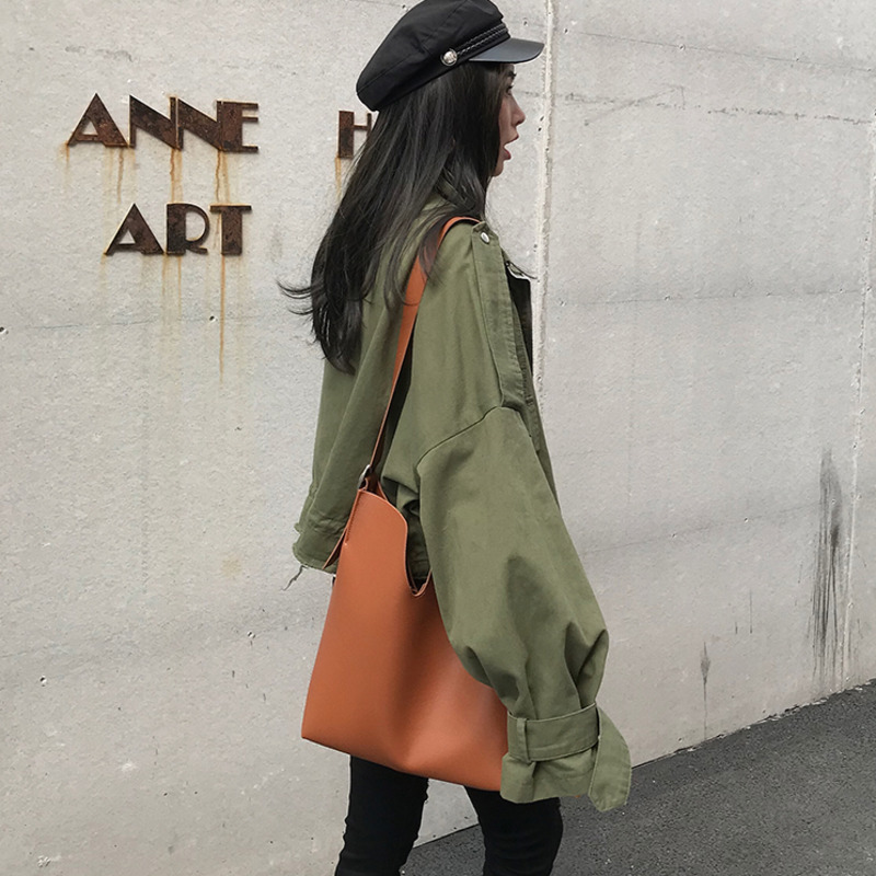 Comelsexy Spring Autumn Windbreaker Long Sleeve Turn-down Collar Loose Tooling Jacket Long-sleeved Thin Casual Tops 210515