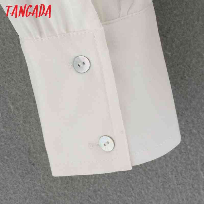 Women White Shirts Long Sleeve Solid Elegant Office Ladies Work Wear Blouses CE136 210416