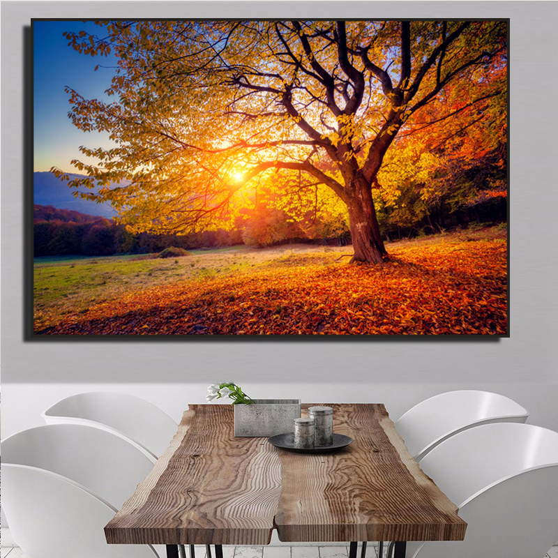 HD Print Large Size Sunset Beautiful Scenery Canvas Painting Nature Landscape Canvas Print Posters For Living Room