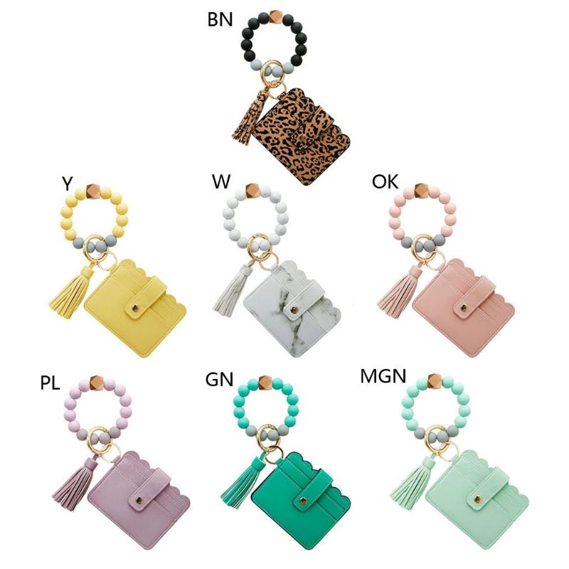 Keychains Wristlet Keychain Silicone Beaded Bracelet Leather Tassel Wallet Bangle X6HE, Silver
Keychains Wristlet Keychain Silicone Beaded Bracelet Leather Tassel Wallet Bangle X6HE, Silver