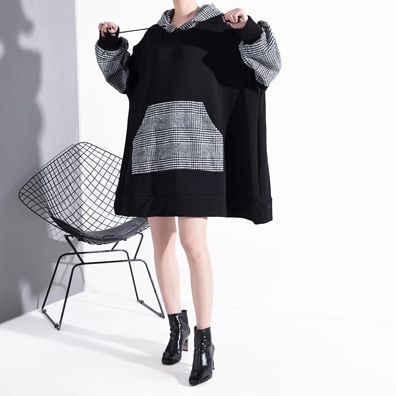 Women's Hoodies & Sweatshirts Loose Fit Black Plaid Big Pocket Oversized Sweatshirt Hooded Long Sleeve Women Size Fashion Spring 2021
Women's Hoodies & Sweatshirts Loose Fit Black Plaid Big Pocket Oversized Sweatshirt Hooded Long Sleeve Women Size Fashion Spring 2021