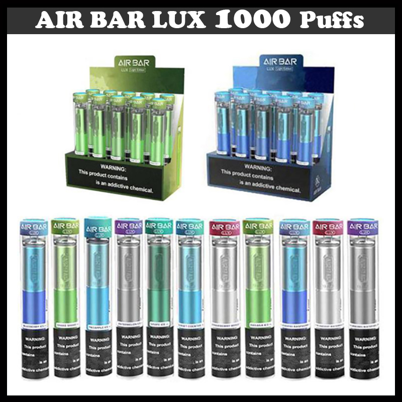 E cigarettes Air Bar Lux 2.7ml Device Pre-filled Oil Pod 1000 puffs Disposable Vape starter Kit 500mAh Battery Pen pk Puff Bars
E cigarettes Air Bar Lux 2.7ml Device Pre-filled Oil Pod 1000 puffs Disposable Vape starter Kit 500mAh Battery Pen pk Puff Bars