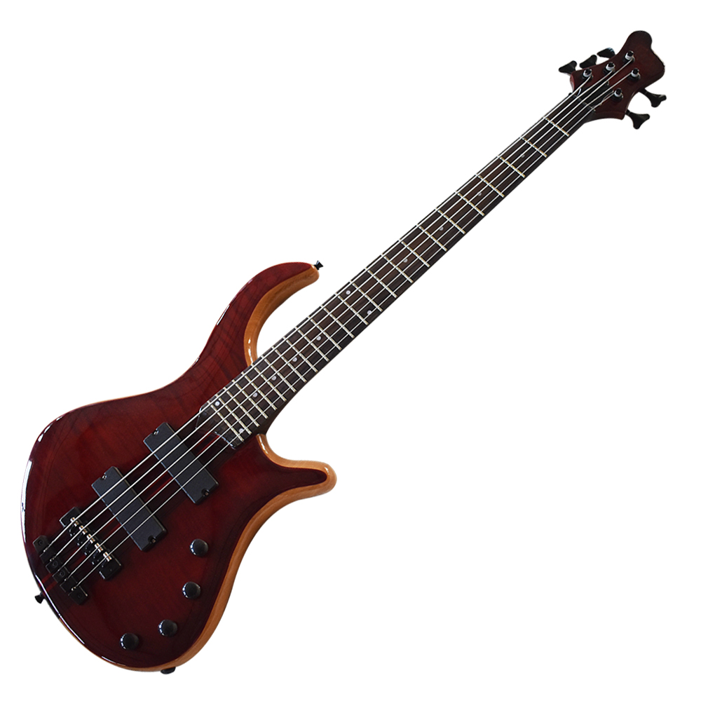 Factory Outlet-5 Strings Wine Red Neck-thru-body Electric Bass Guitar with Active Circuit,Flame Maple Veneer
Factory Outlet-5 Strings Wine Red Neck-thru-body Electric Bass Guitar with Active Circuit,Flame Maple Veneer