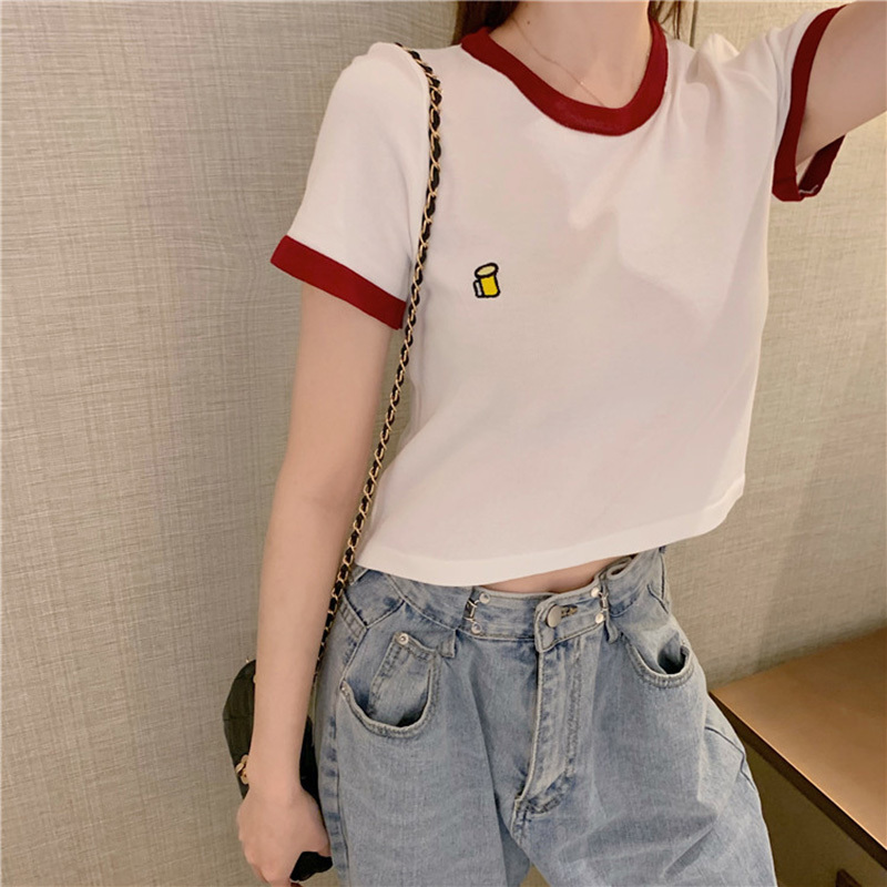 Summer T-shirts Women Thin Knitted Tees Cute Tops Solid O-Neck Short Sleeve Crop 210518, Yellow
Summer T-shirts Women Thin Knitted Tees Cute Tops Solid O-Neck Short Sleeve Crop 210518, Yellow