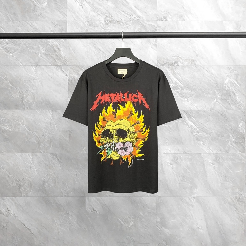 Fear of god Metallica Vintage T-shirts Skeleton Fire Flame Flower Print Short Sleeves Washed T Shirt Man Plus Size Men Women Oversize Rock Streetwear, Black
Fear of god Metallica Vintage T-shirts Skeleton Fire Flame Flower Print Short Sleeves Washed T Shirt Man Plus Size Men Women Oversize Rock Streetwear, Black