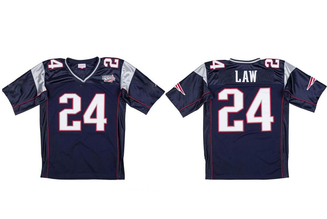 Stitched football Jersey 24 Ty Law 1995 Mitchell & Ness retro Rugby jerseys Men Women Youth S, Stitched jersey
Stitched football Jersey 24 Ty Law 1995 Mitchell & Ness retro Rugby jerseys Men Women Youth S, Stitched jersey