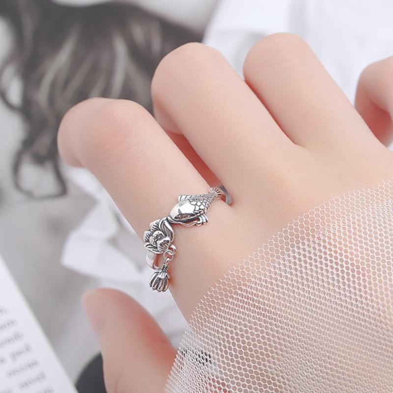 1Pcs Couple Ring Jewelry Fine Womens Rings Men's Fish S925 Pure Silver Retro National Carp Wedding
1Pcs Couple Ring Jewelry Fine Womens Rings Men's Fish S925 Pure Silver Retro National Carp Wedding