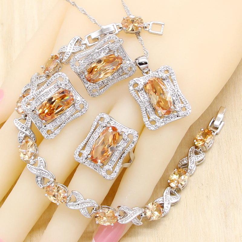Wedding Jewelry Sets Champagne Zirconia 925 Silver Bridal For Women Bracelet Hoop Earrings Necklace Pendant Ring Gift Box, Slivery;golden
Wedding Jewelry Sets Champagne Zirconia 925 Silver Bridal For Women Bracelet Hoop Earrings Necklace Pendant Ring Gift Box, Slivery;golden