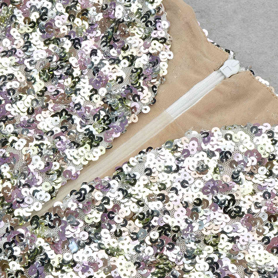 Free High Quality Sequin Dress Sexy Beaded Card Shoulder Strap Bodycon Club Celebrity Evening Party Vestidos 210524