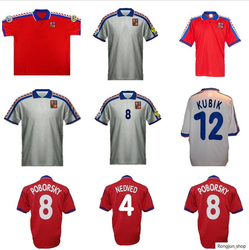 Retro Soccer Jersey Czech Republic 1996 1997 Vintage uniform 96 97 home red classic Football Shirt #18 NOVOTNY #4 NEDVED #8 POBORSKY #19, White
Retro Soccer Jersey Czech Republic 1996 1997 Vintage uniform 96 97 home red classic Football Shirt #18 NOVOTNY #4 NEDVED #8 POBORSKY #19, White