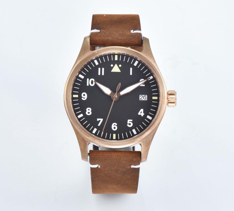 Wristwatches Solid Bronze CUSN8 Tandorio Black Face Men's Diving Watch Japan NH35 Movement Date 200M Waterproof Rubber/Leather Strap Sapphir, Stainless steel case
Wristwatches Solid Bronze CUSN8 Tandorio Black Face Men's Diving Watch Japan NH35 Movement Date 200M Waterproof Rubber/Leather Strap Sapphir, Stainless steel case