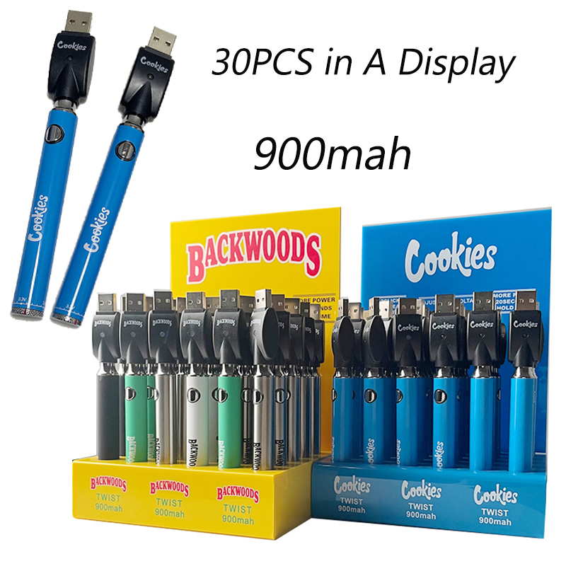 Cookies Backwoods Battery Preheating VV 900mAh Bottom Adjustable Variable Voltage 510 Thread Batteries 30pcs Display Box
Cookies Backwoods Battery Preheating VV 900mAh Bottom Adjustable Variable Voltage 510 Thread Batteries 30pcs Display Box