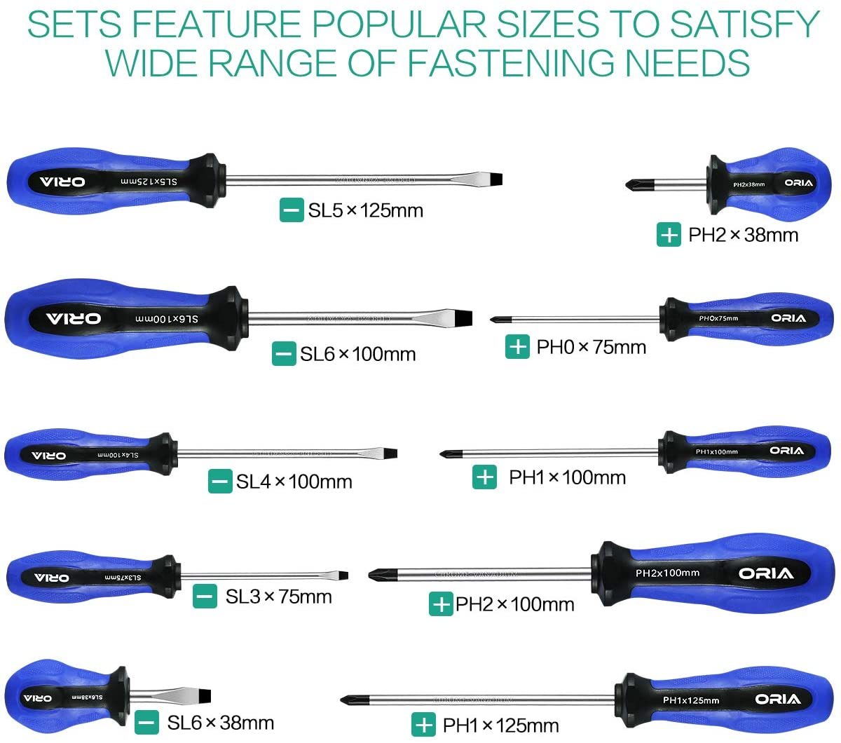 Oria screwdriver set keyhole buggy with non-skid magnetizer handle to repair the home improvement computer toys
