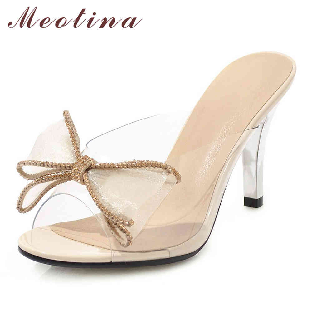 Slippers Summer Shoes Women Stiletto High Heels Bow Transparent Open Toe Slides Ladies Large Size 33-210517, White
Slippers Summer Shoes Women Stiletto High Heels Bow Transparent Open Toe Slides Ladies Large Size 33-210517, White