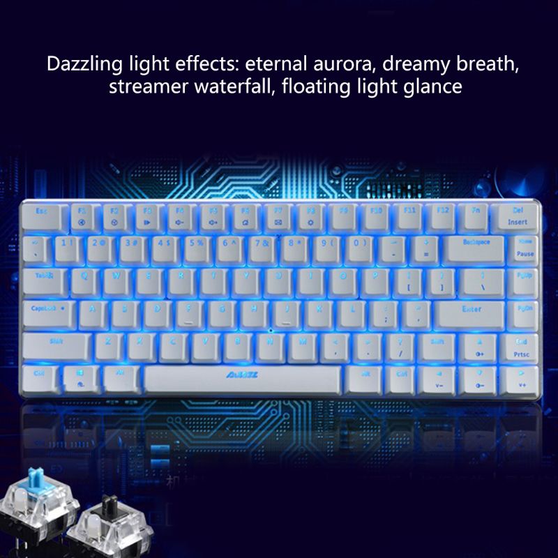 2020 NEW AK33 82 Keys Mechanical Keyboard Russian/English Layout Gaming Keyboard RGB Backlight Wired Keypad L29K