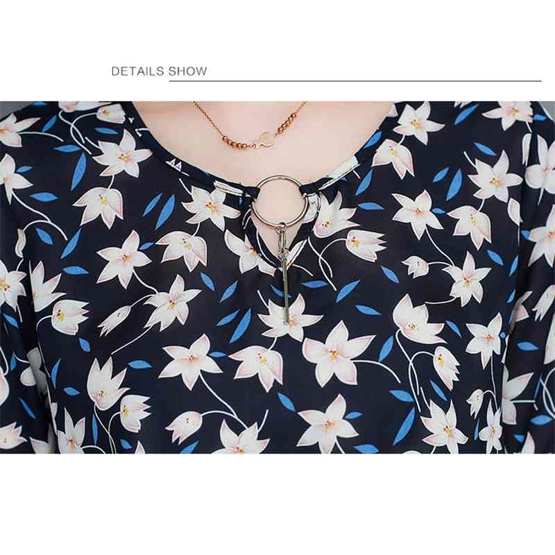 Spring Summer Fashion Casual Chiffon Women Blouses Shirt Lady Printed Floral Loose Female Clothing Tops Blusas 0042 30 210506