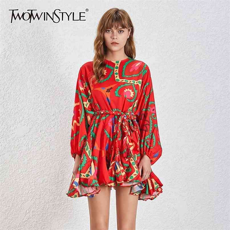 Summer Print Women' Dress O Neck Long Sleeve Bandage High Waist Slim A Line Dresses Female Fashion 210520, Color
Summer Print Women' Dress O Neck Long Sleeve Bandage High Waist Slim A Line Dresses Female Fashion 210520, Color