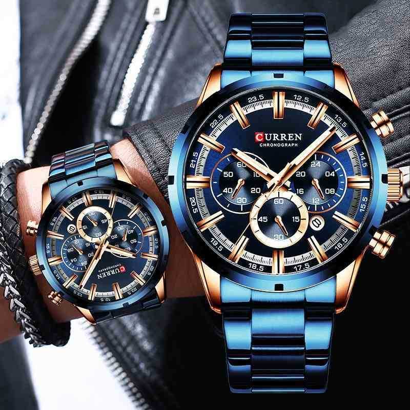 Curren Men's Watch Blue Dial Stainless Steel Band Date Mens Business Male Watches Waterproof Luxuries Men Wrist Watches for Men 210407, Silver white
Curren Men's Watch Blue Dial Stainless Steel Band Date Mens Business Male Watches Waterproof Luxuries Men Wrist Watches for Men 210407, Silver white