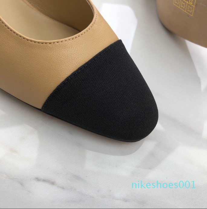 Calfskin Women Shoes Catwalk Kitten Heels Pumps Slingbacks Sandals Mules Flats Beige Grey Dress xx1