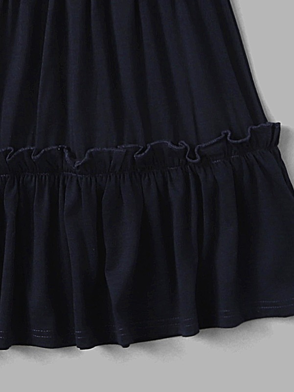 Toddler Girls 1pc Frill Trim Tank Smock Dress SHE
