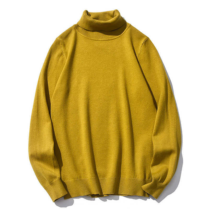 High Quality Fashion Autumn Winter Men's Warm Turtleneck Sweater Casual Comfortable Pullover Thick Sweater Male 210818