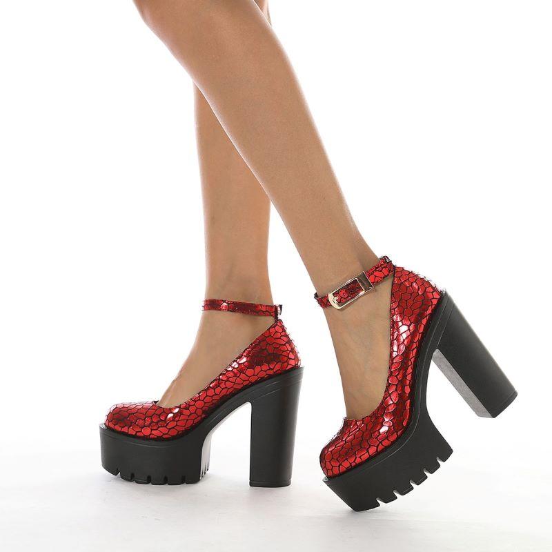 Dress Shoes 2022 Women Single Fashion Round Head Shallow Mouth Waterproof Platform Buckle Nightclub Thick Heel High, Red
Dress Shoes 2022 Women Single Fashion Round Head Shallow Mouth Waterproof Platform Buckle Nightclub Thick Heel High, Red