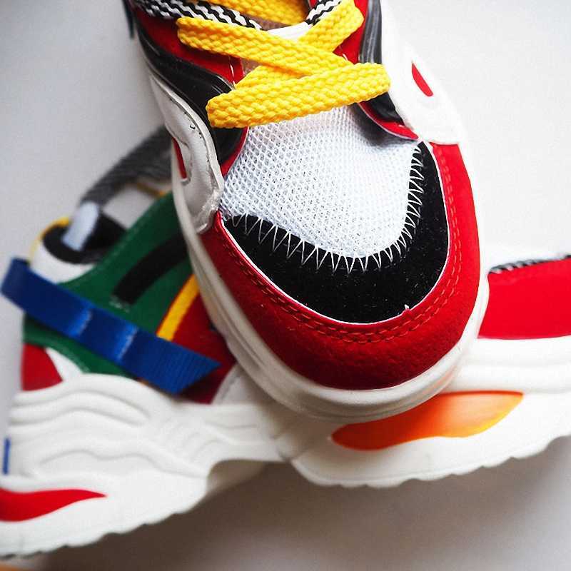 2020 New Stylish Woman Running Shoes Increasing 6cm Ins High Heel Sneakers Women Height Platform Breathable Sports Walking Girls Y0907