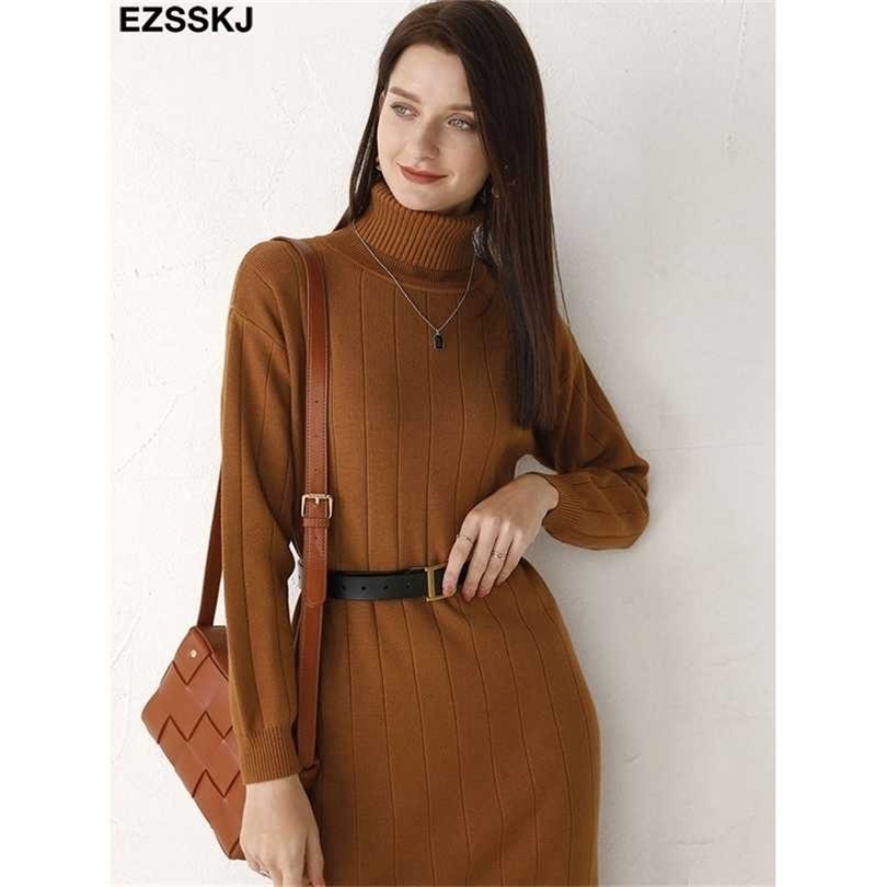 Autumn Winter long thick Sweater Dres turtleneck Sleeve straight maix female girl warm dress 211109, Khaki
Autumn Winter long thick Sweater Dres turtleneck Sleeve straight maix female girl warm dress 211109, Khaki