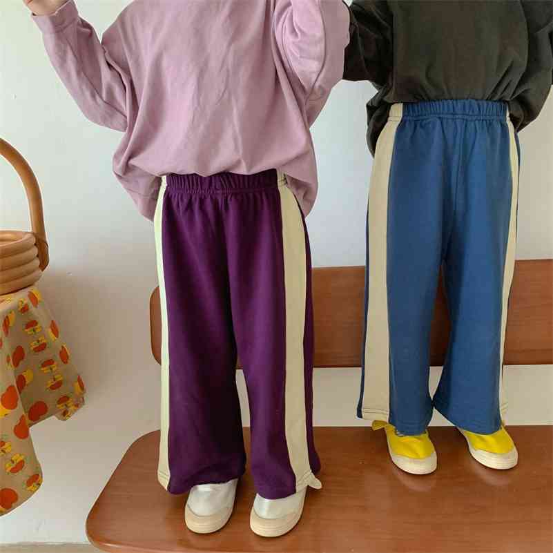 Autumn unisex cotton side striped wide leg trousers children knitted soft alll-match sweatpants 210708, Purple
Autumn unisex cotton side striped wide leg trousers children knitted soft alll-match sweatpants 210708, Purple