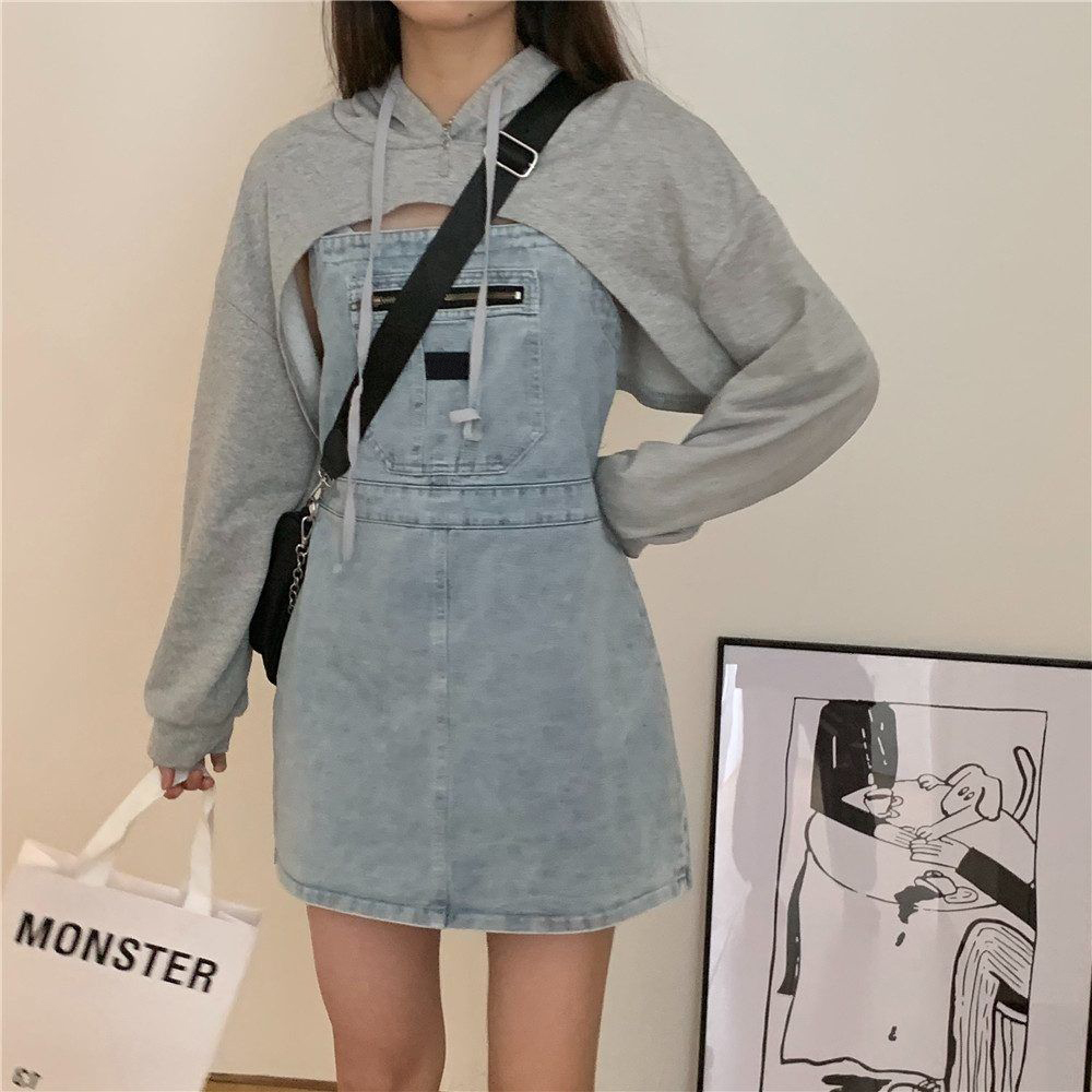 Denim Y2k Dress Women Streetwear Casual Long Sleeve Party Mini Jean Dress Female Elegant Dress Korean Autumn Chic 210521