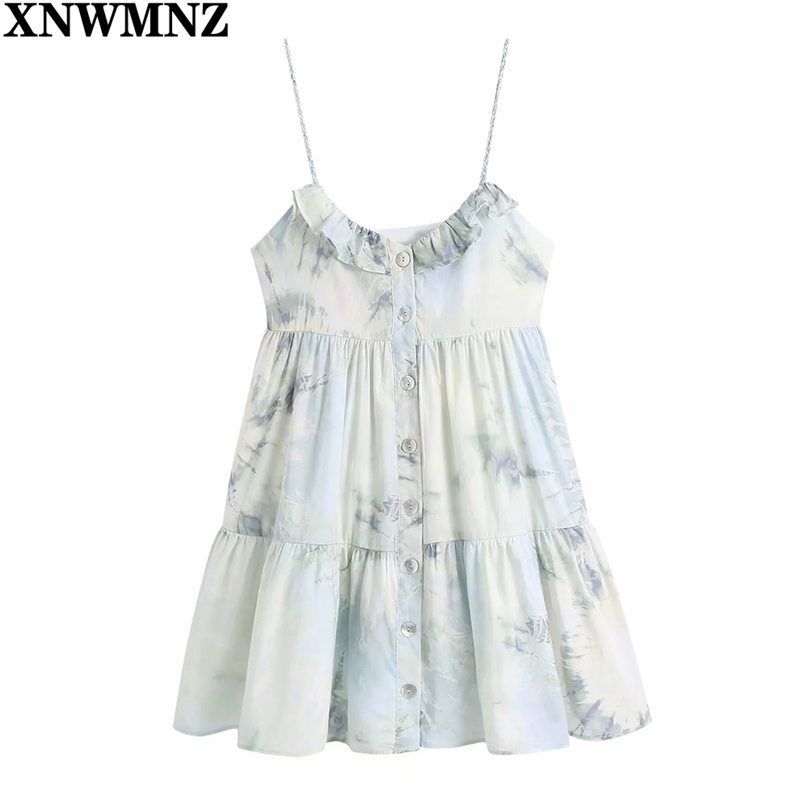 Summer Dress Women Vintage Tie Dye Print Mini Female Elegant Ruffle Buttons Casual es Beach Sundresses 210520, Sky blue
Summer Dress Women Vintage Tie Dye Print Mini Female Elegant Ruffle Buttons Casual es Beach Sundresses 210520, Sky blue