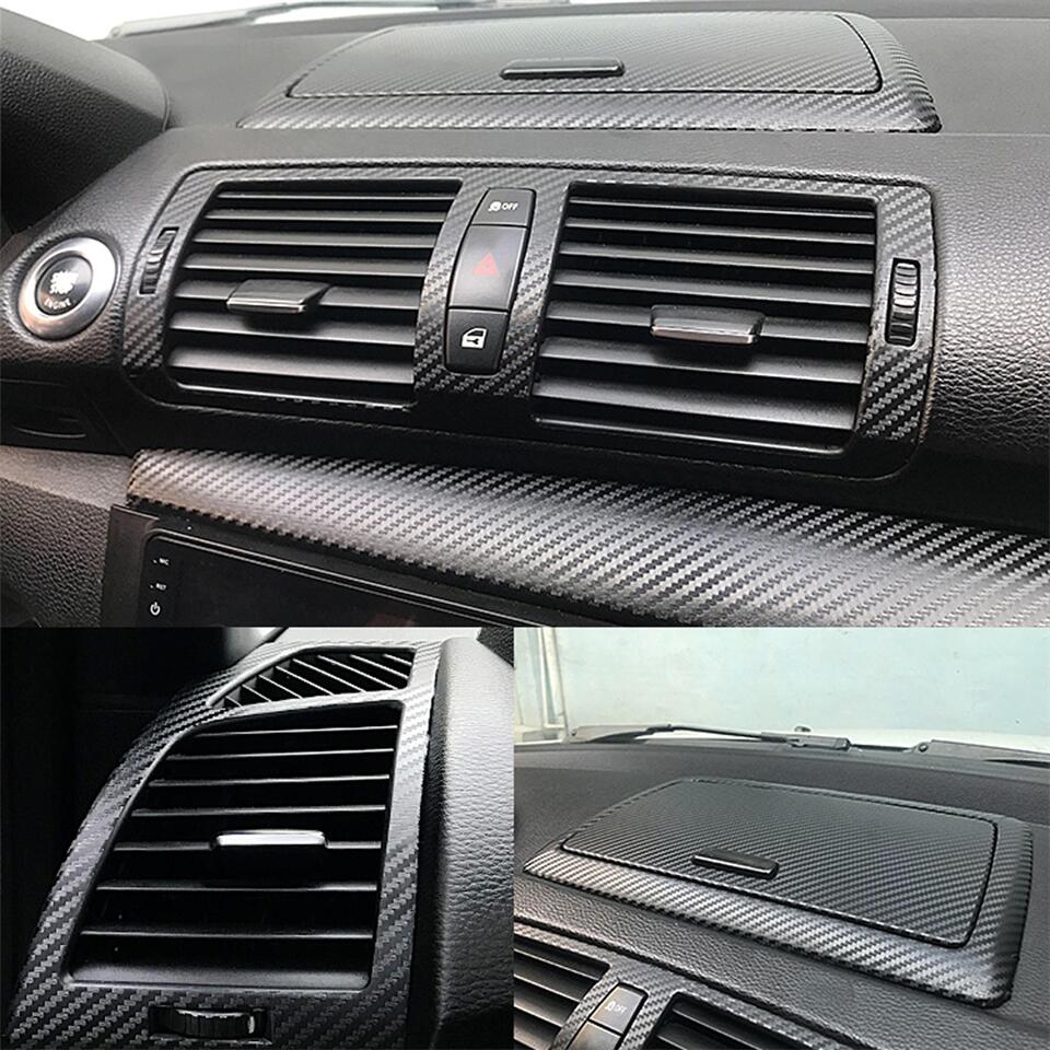 For BMW 1 Series E81 E87 2006-2011 Interior Central Control instrument Panel Handle Carbon Fiber Sticker Decals Car styling Accessorie