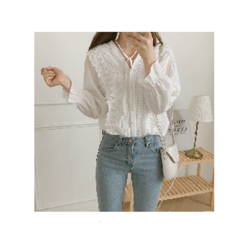 blusas mujer de moda ladies tops and blouses blusa feminina dames lange mouwen Spliced Office Lady shirts 6876 50 210427