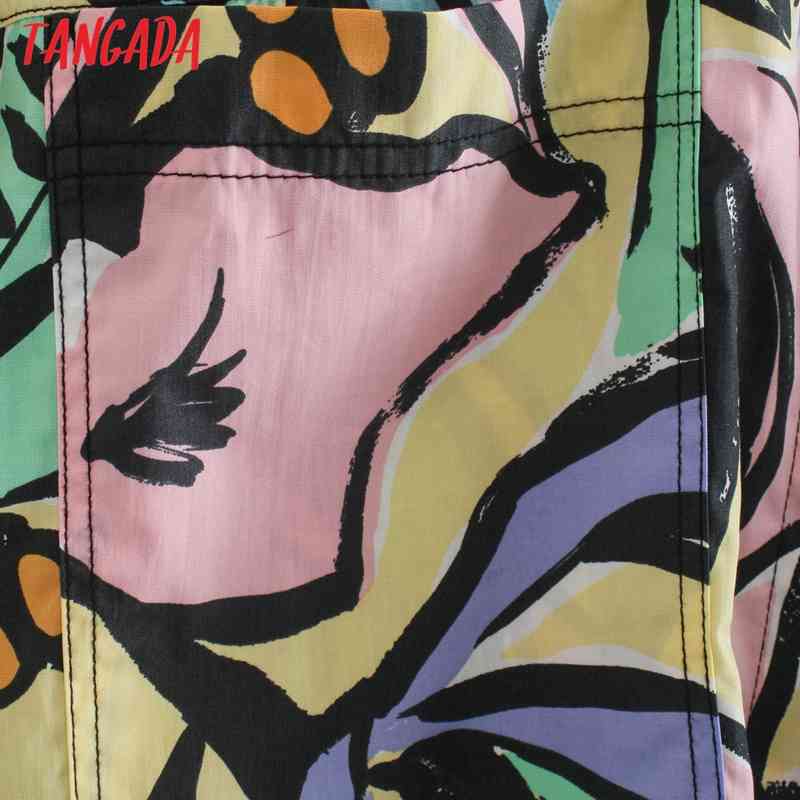 Women Retro Flowers Print Oversize Summer Sleeve Chic Female Short Blouse Shirt Tops 2W90 210416